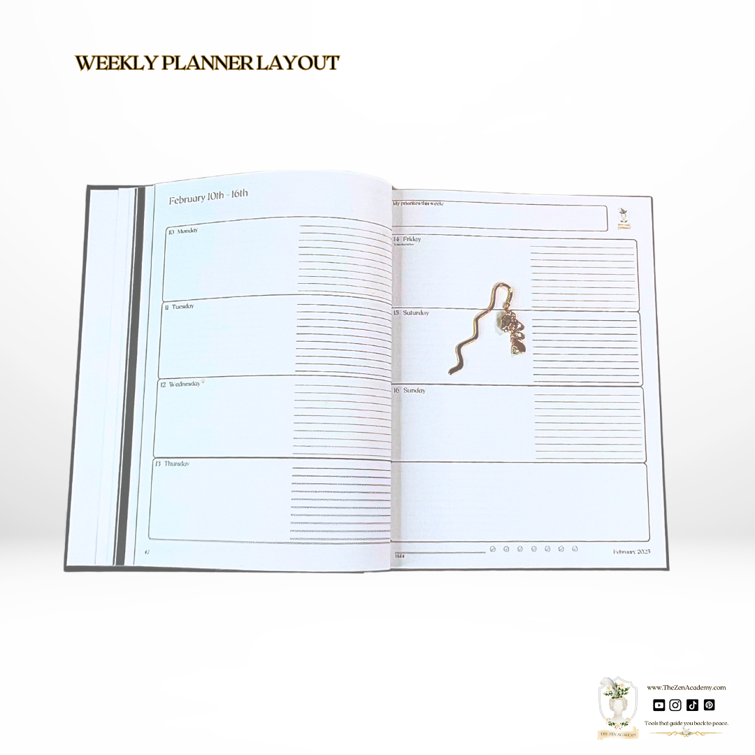 2026 Growing Through Life Planner - Black Linen Hardcover | Your Personal Companion for a Year of Growth