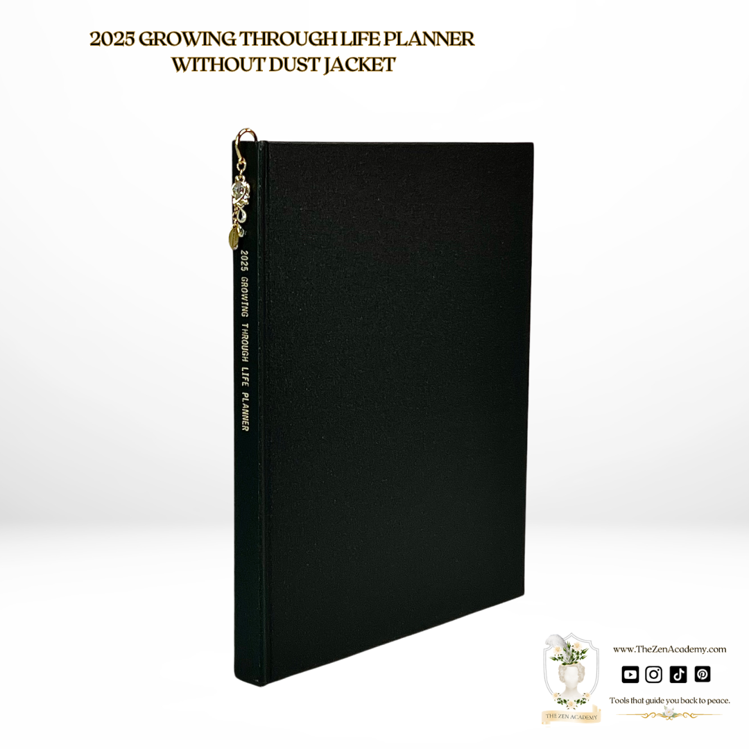 2025 Growing Through Life Planner - Black Linen Hardcover | Your Personal Companion for a Year of Growth