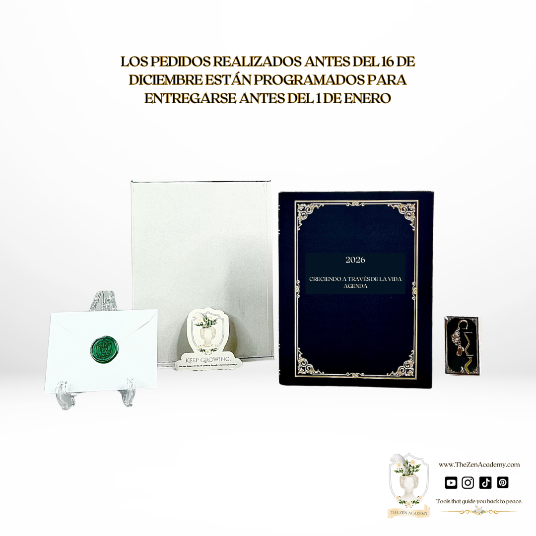 2026 Creciendo a Través de La Vida Agenda - Tapa dura de lino negro | Tu compañero personal para un año de crecimiento