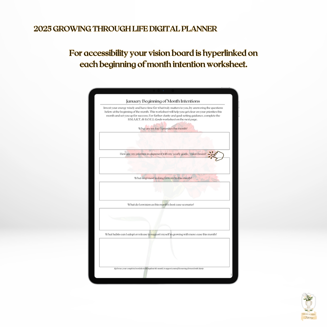 Planificador digital 2025 Creciendo a través de la vida